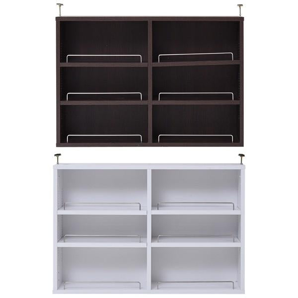 上置き 単品 ワイド 薄型 天井 つっぱり 幅約80cm 上置き収納 棚 本棚 おしゃれ 北欧 シンプル 天井 突っ張り 地震対策 防災 白 ホワイト （本棚本体別売り） 【納期A】【jpk-frm-0104】