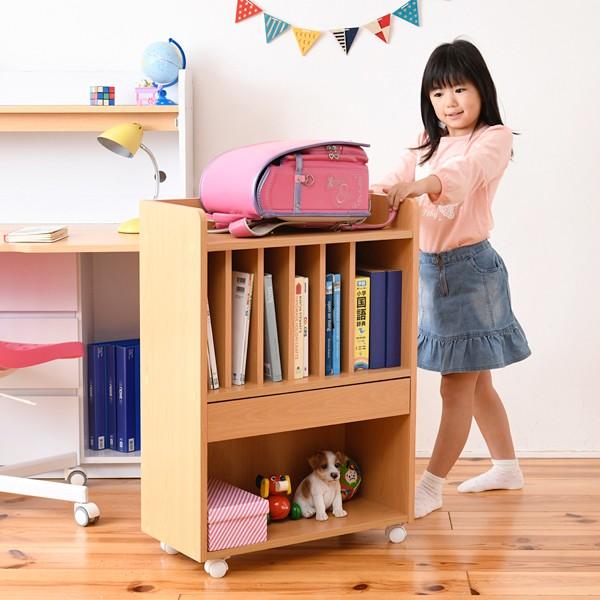 ランドセルラック 本棚 収納棚 ランドセル収納 リビング 学習 子供用 子ども部屋 ワイド ホワイト 白 おしゃれ キャスターつき 北欧 引き出し オープンラック 【納期A】【jpk-frm-0124】