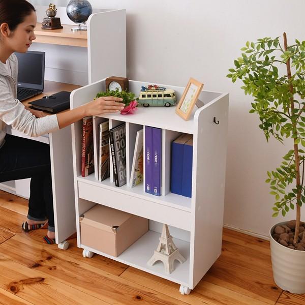 ランドセルラック 本棚 収納棚 ランドセル収納 リビング 学習 子供用 子ども部屋 ワイド ホワイト 白 おしゃれ キャスターつき 北欧 引き出し オープンラック 【納期A】【jpk-frm-0124】