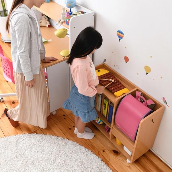 ランドセルラック ランドセル収納棚 キャスター付き ロータイプ おしゃれ 北欧 子供 子ども部屋 キッズ 引き出し オープンラック 本棚 リビング学習 長く使える 【納期A】【jpk-frm-0125】