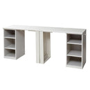 パソコンデスク 勉強机 2個セット シンプル 棚付き PCテーブル 北欧 ナチュラル 学習机 ツイン 子供用 子ども 収納棚 組み合わせ オープンラック コンパクト 【納期A】【jpk-fwd-0001set】