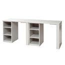 パソコンデスク 勉強机 2個セット シンプル 棚付き PCテーブル 北欧 ナチュラル 学習机 ツイン 子供用 子ども 収納棚 組み合わせ オープンラック コンパクト 【納期A】【jpk-fwd-0001set】