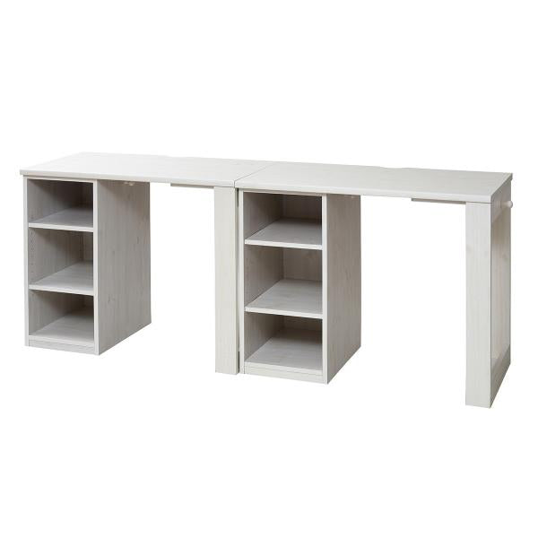 パソコンデスク 勉強机 2個セット シンプル 棚付き PCテーブル 北欧 ナチュラル 学習机 ツイン 子供用 子ども 収納棚 組み合わせ オープンラック コンパクト 【納期A】【jpk-fwd-0001set】