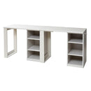 パソコンデスク 勉強机 2個セット シンプル 棚付き PCテーブル 北欧 ナチュラル 学習机 ツイン 子供用 子ども 収納棚 組み合わせ オープンラック コンパクト 【納期A】【jpk-fwd-0001set】