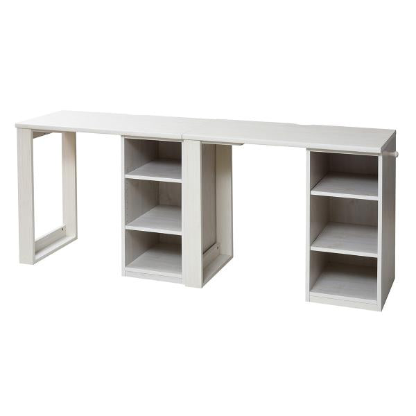 パソコンデスク 勉強机 2個セット シンプル 棚付き PCテーブル 北欧 ナチュラル 学習机 ツイン 子供用 子ども 収納棚 組み合わせ オープンラック コンパクト 【納期A】【jpk-fwd-0001set】