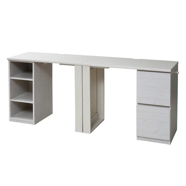 デスクセット 机 ラック付き チェスト 棚 収納 シンプル 北欧 引き出し オープンラック 本棚 勉強机 学習机 パソコンデスク 子供 子ども部屋 白 ホワイト 木目 【納期A】【jpk-fwd-0002set】