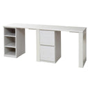 デスクセット 机 ラック付き チェスト 棚 収納 シンプル 北欧 引き出し オープンラック 本棚 勉強机 学習机 パソコンデスク 子供 子ども部屋 白 ホワイト 木目 【納期A】【jpk-fwd-0002set】