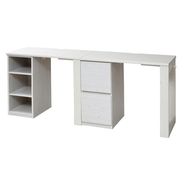 デスクセット 机 ラック付き チェスト 棚 収納 シンプル 北欧 引き出し オープンラック 本棚 勉強机 学習机 パソコンデスク 子供 子ども部屋 白 ホワイト 木目 【納期A】【jpk-fwd-0002set】