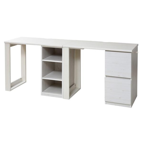 デスクセット 机 ラック付き チェスト 棚 収納 シンプル 北欧 引き出し オープンラック 本棚 勉強机 学習机 パソコンデスク 子供 子ども部屋 白 ホワイト 木目 【納期A】【jpk-fwd-0002set】