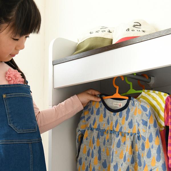子供用ラック キッズラック 子ども 子供 クローゼット ラック ハンガーラック 可動棚 たんす 収納棚 【納期A】【jpk-fwd-0009】