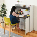 勉強机 シンプル 大学生 中学生 キャスター付き 折りたたみ 大人 デスク おしゃれ 収納 棚 机 北欧 白 ホワイト 書斎 パソコン 【納期A】【jpk-fwd-0278】