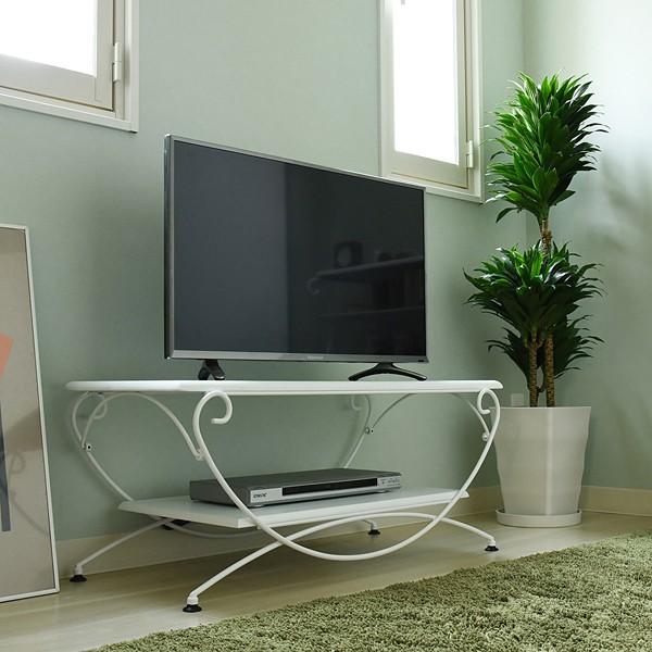 テレビ台 ローボード ヨーロピアン TV台 TVボード 北欧 おしゃれ ガーリー 姫系 アイアン アンティーク風 クラシック レトロ 一人暮らし ワンルーム 白 ホワイト 【納期A】【jpk-iri-0050】