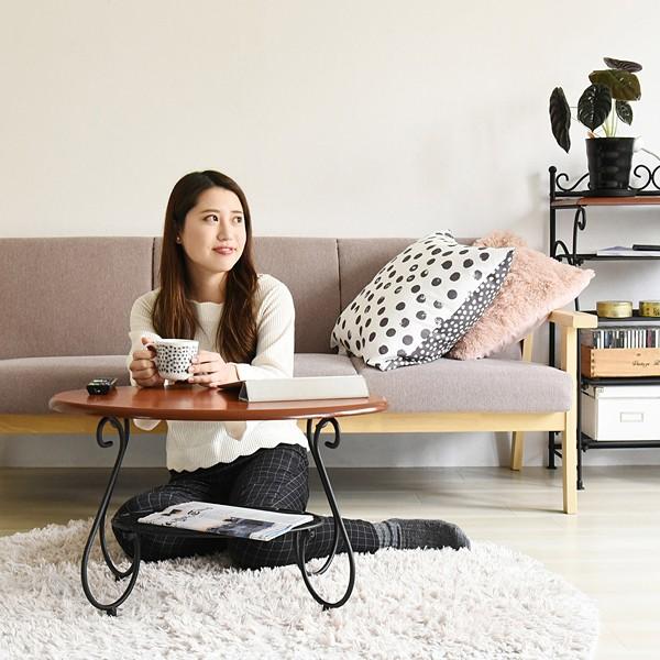 ローテーブル 楕円形 丸型 センターテーブル リビング アイアン アンティーク風 クラシック レトロ 一人暮らし ワンルーム ひとり暮らし 姫系 ガーリー ラック 【納期A】【jpk-iri-0052】