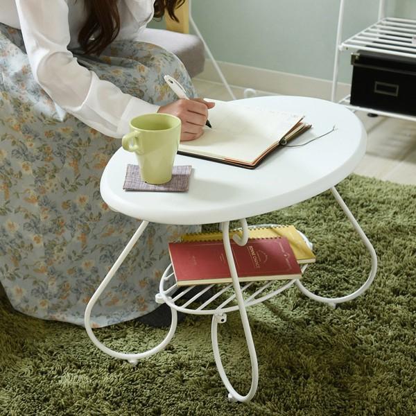 ローテーブル 楕円形 丸型 センターテーブル リビング アイアン アンティーク風 クラシック レトロ 一人暮らし ワンルーム ひとり暮らし 姫系 ガーリー ラック 【納期A】【jpk-iri-0052】