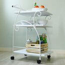 キッチンワゴン アイアン 脚 フレーム 曲線 カーブ 姫系 ヨーロピアン おしゃれ 北欧 キッチン収納棚 キャスター付き キッチンラック 一人暮らし 白 ホワイト 【納期A】【jpk-iri-0054】