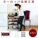 シューズラック 靴箱 オープンラック 北欧 ヨーロピアン 姫系 ガーリー 曲線 フレーム 飾り棚 アイアン 脚 アンティーク風 玄関 収納棚 一人暮らし ワンルーム 【納期A】【jpk-iri-0055】