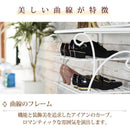 シューズラック 靴箱 オープンラック 北欧 ヨーロピアン 姫系 ガーリー 曲線 フレーム 飾り棚 アイアン 脚 アンティーク風 玄関 収納棚 一人暮らし ワンルーム 【納期A】【jpk-iri-0055】