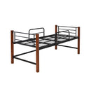 パイプベッド ベッドフレーム スチール おしゃれ シンプル シングル 1人暮らし ひとり暮らし ワンルーム 省スペース 収納スペース 床下 大人用 天然木製 脚 北欧 【納期A】【jpk-iri-1041】