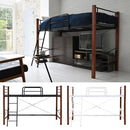 パイプベッド はしご付き シングル ロフト風 ベッドフレーム ひとり暮らし 一人暮らし ワンローム おしゃれ 丈夫 木製 脚 ハイタイプ ロー 切り替え 調整可能 【納期A】【jpk-iri-1042set】