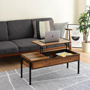 昇降式テーブル 引き出し 収納 ローテーブル リモートワーク リフトアップテーブル パソコンデスク パソコンテーブル リビングテーブル センターテーブル 【納期A】【jpk-kks-0023】