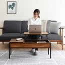 昇降式テーブル 引き出し 収納 ローテーブル リモートワーク リフトアップテーブル パソコンデスク パソコンテーブル リビングテーブル センターテーブル 【納期A】【jpk-kks-0023】