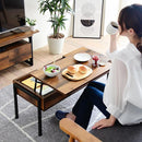 昇降式テーブル 引き出し 収納 ローテーブル リモートワーク リフトアップテーブル パソコンデスク パソコンテーブル リビングテーブル センターテーブル 【納期A】【jpk-kks-0023】