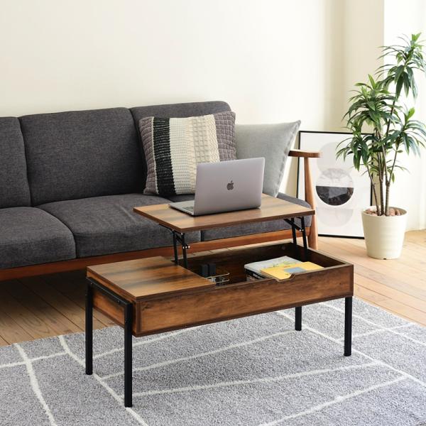 リフティングテーブル サイドテーブル センターテーブル リビングテーブル ローテーブル 引き出し 収納スペース 木目 カフェ風 おしゃれ 北欧 ナチュラル 【納期A】【jpk-kks-0025】