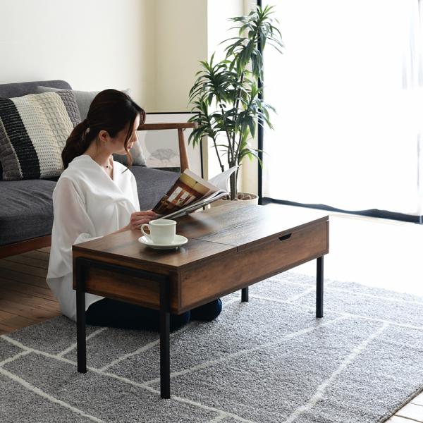 リフティングテーブル サイドテーブル センターテーブル リビングテーブル ローテーブル 引き出し 収納スペース 木目 カフェ風 おしゃれ 北欧 ナチュラル 【納期A】【jpk-kks-0025】