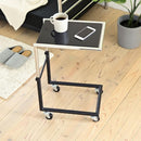 サイドテーブル ベッドサイド ソファサイド おしゃれ スタイリッシュ モダン アーバン 都会風 デザイン カフェテーブル シルバー ブラック 黒 天板 強化ガラス 【納期A】【jpk-kks-0027】