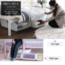 デイベッド ベッドフレーム 北欧 姫系 ヨーロピアン かわいい カフェ風 アイアン ソファーベッド ガーリー フェミニン 床下収納 高さ変更 白 ホワイト ピンク 【納期A】【jpk-lng-0002】