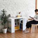 勉強机 シンプル デスク 大人用 パソコンデスク 組み合わせ 変形 大学生 中学生 子供 子ども デスク おしゃれ 収納 本棚 ラック 作業机 北欧 白 ホワイト 茶色 【納期A】【jpk-sgt-0124】