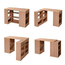 勉強机 シンプル デスク 大人用 パソコンデスク 組み合わせ 変形 大学生 中学生 子供 子ども デスク おしゃれ 収納 本棚 ラック 作業机 北欧 白 ホワイト 茶色 【納期A】【jpk-sgt-0124】