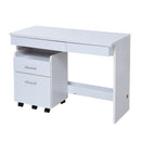 机 パソコンデスク チェスト 棚つき 収納 キャスター PCデスク 勉強机 事務机 学習机 シンプル 作業台 幅 100cm 引き出し サイドチェスト ワゴン 白 ホワイト 茶 【納期A】【jpk-sgt-0125】