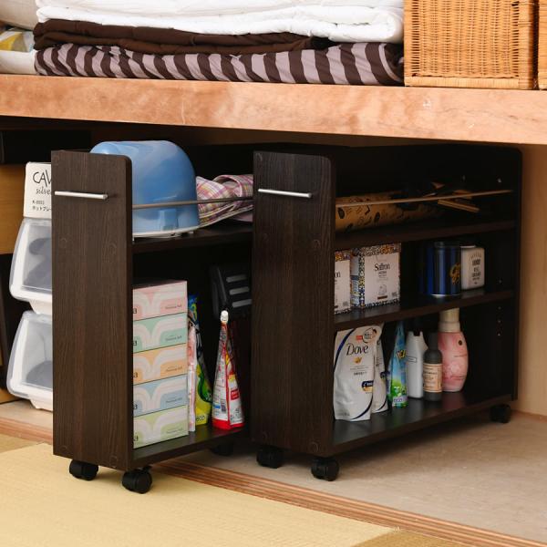 収納棚 収納ラック ワイド 幅広 キャスター付き スリム クローゼット 押入れ収納 すき間収納 隙間収納 本棚 キッチンラック ワゴン 日用品 雑貨類 サイドラック 【納期A】【jpk-sgt-0130】