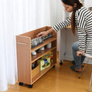 収納棚 収納ラック ワイド 幅広 キャスター付き スリム クローゼット 押入れ収納 すき間収納 隙間収納 本棚 キッチンラック ワゴン 日用品 雑貨類 サイドラック 【納期A】【jpk-sgt-0130】