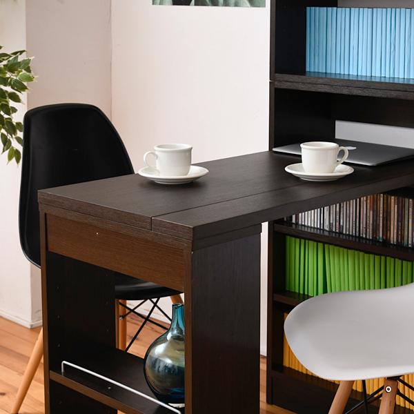 デスク 机 本棚 上置き セット 棚付き 一体型 木製 突っ張り オープンラック 収納棚 壁 オフィス 書斎 防災 天井 つっぱり スリム コンパクト 省スペース 大容量 【納期A】【jpk-sgt-0133】