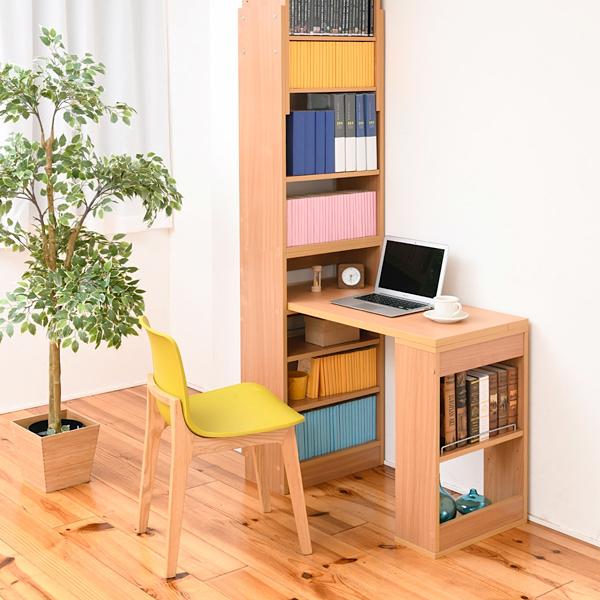 デスク 机 本棚 上置き セット 棚付き 一体型 木製 突っ張り オープンラック 収納棚 壁 オフィス 書斎 防災 天井 つっぱり スリム コンパクト 省スペース 大容量 【納期A】【jpk-sgt-0133】