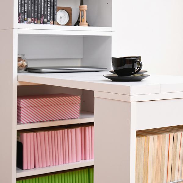 デスク 机 本棚 上置き セット 棚付き 一体型 木製 突っ張り オープンラック 収納棚 壁 オフィス 書斎 防災 天井 つっぱり スリム コンパクト 省スペース 大容量 【納期A】【jpk-sgt-0133】