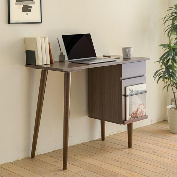 ワークデスク 机 一人用 1人 サイズ PCデスク パソコン 学習机 勉強 コンパクト 省スペース ひとり暮らし 一人暮らし 収納 引き出し A4対応 マガジンラック 【納期A】【jpk-trt-0005】