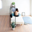 ベッド上ラック ベッド上収納 上棚 ハンガーラック 伸縮 幅 高さ サイズ調節 調整 デッドスペース 有効活用 アイデア 便利グッズ ベッド収納 収納ラック 飾り棚 【納期A】【jpk-uni-0001】