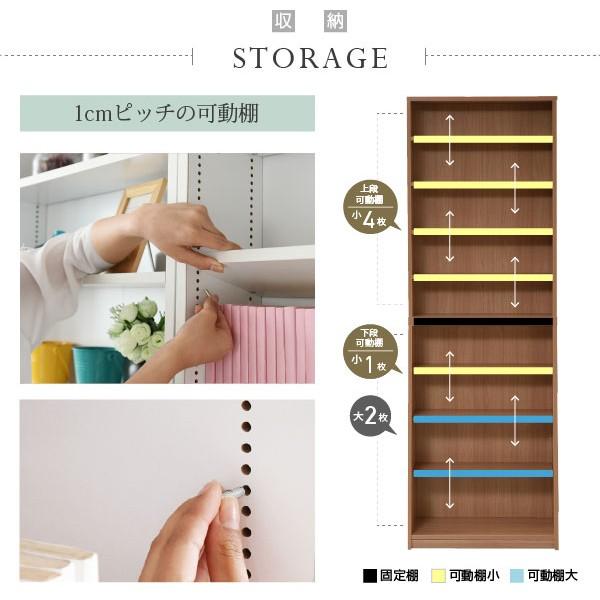 本棚 大容量 スリム 漫画 コミック本 CD DVD 収納棚 おしゃれ 北欧 シンプル 省スペース 棚板 1cmピッチ 調節 白 ホワイト 幅 60cm ブックラック オープンラック 【納期A】【jpk-yhk-0214】