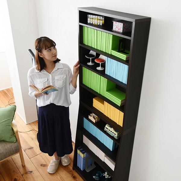 本棚 大容量 スリム 漫画 コミック本 CD DVD 収納棚 おしゃれ 北欧 シンプル 省スペース 棚板 1cmピッチ 調節 白 ホワイト 幅 60cm ブックラック オープンラック 【納期A】【jpk-yhk-0214】