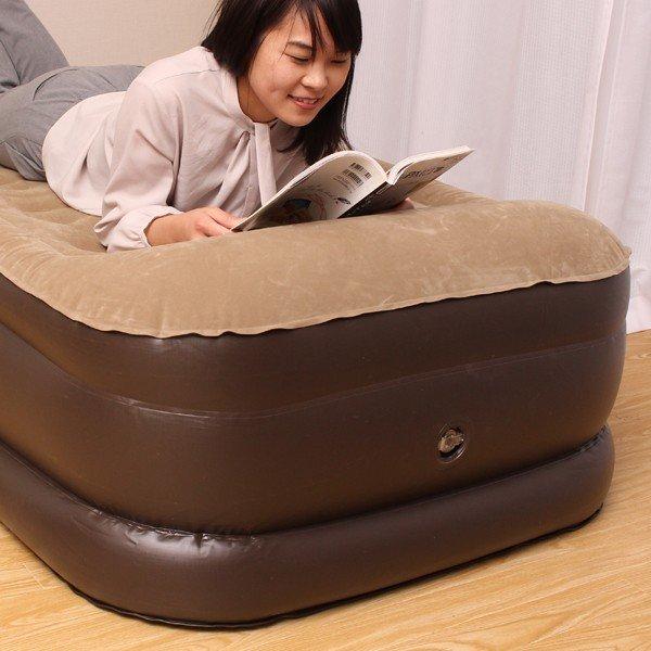 エアベッド シングル 電動ベッド 簡易 コンパクト 折畳み 膨らむ 空気 しぼむ 自動 ひとり暮らし ワンルーム 車中泊 キャンプ アウトドア 【納期D】【lic-airbed-s】