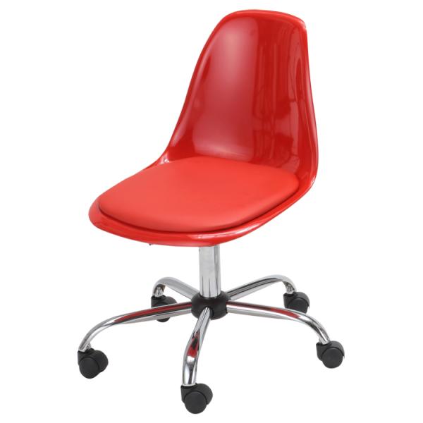 デスクチェア 椅子 イス オフィスチェア パソコンチェア 事務椅子 キャスター付き 赤 レッド 昇降式 おしゃれ インテリア 【納期B】【lic-akg-004】