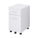 サイドチェスト 棚 収納 チェスト 引き出し キャスター付 白 ホワイト シンプル 2段 完成品 デスクまわり オフィス 書斎 勉強部屋 事務所 【納期B】【lic-akg-005】