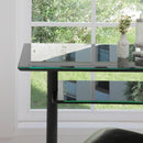 カウンターテーブル おしゃれ シンプル 棚 ガラス天板 ガラステーブル サイドテーブル テーブル 机 白 ホワイト 黒 ブラック (カウンターテーブル以外別売) 【納期B】【lic-akg-006】