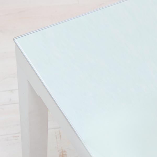 ダイニングテーブル 4人用 四人掛け 135×80cm ガラス天板 シンプル スタイリッシュ モダン おしゃれ 北欧 白 ホワイト 木目柄 黒 ブラック (テーブル以外別売) 【納期B】【lic-akg-007】