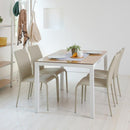 ダイニングテーブル 4人用 四人掛け 135×80cm ガラス天板 シンプル スタイリッシュ モダン おしゃれ 北欧 白 ホワイト 木目柄 黒 ブラック (テーブル以外別売) 【納期B】【lic-akg-007】