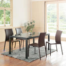 ダイニングテーブル 4人用 四人掛け 135×80cm ガラス天板 シンプル スタイリッシュ モダン おしゃれ 北欧 白 ホワイト 木目柄 黒 ブラック (テーブル以外別売) 【納期B】【lic-akg-007】