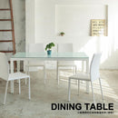 ダイニングテーブル 4人用 四人掛け 135×80cm ガラス天板 シンプル スタイリッシュ モダン おしゃれ 北欧 白 ホワイト 木目柄 黒 ブラック (テーブル以外別売) 【納期B】【lic-akg-007】